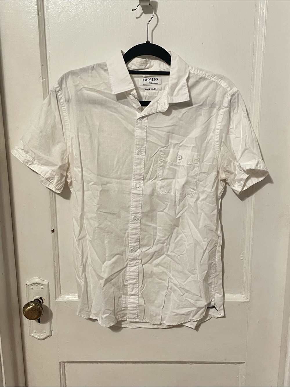Express White Short-Sleeve Button-Down Shirt